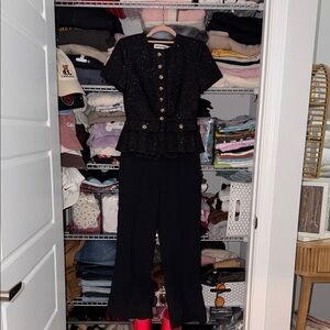 NWT Self-Portrait Boucle Jumpsuit SIZE XS/2